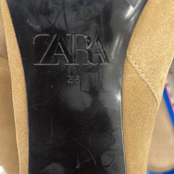 Zara Heeled Split Suede Knee High Boots NWT - Picture 11 of 12